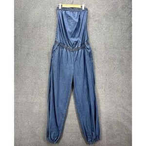Joie Jumpsuit Womens Medium Blue Sleeveless‎ elastic waist pockets